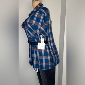NWT LADIES’S COTTON FLANNEL BLOUSE PLAID SIZE M,L.XL Belt not included